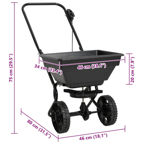 Walk Behind Salt Spreader Pvc And Steel 92X46X70 Cm 15 L