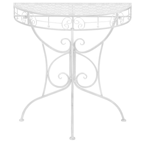 Side Table Vintage Style Half Round Metal 72X36X74 Cm