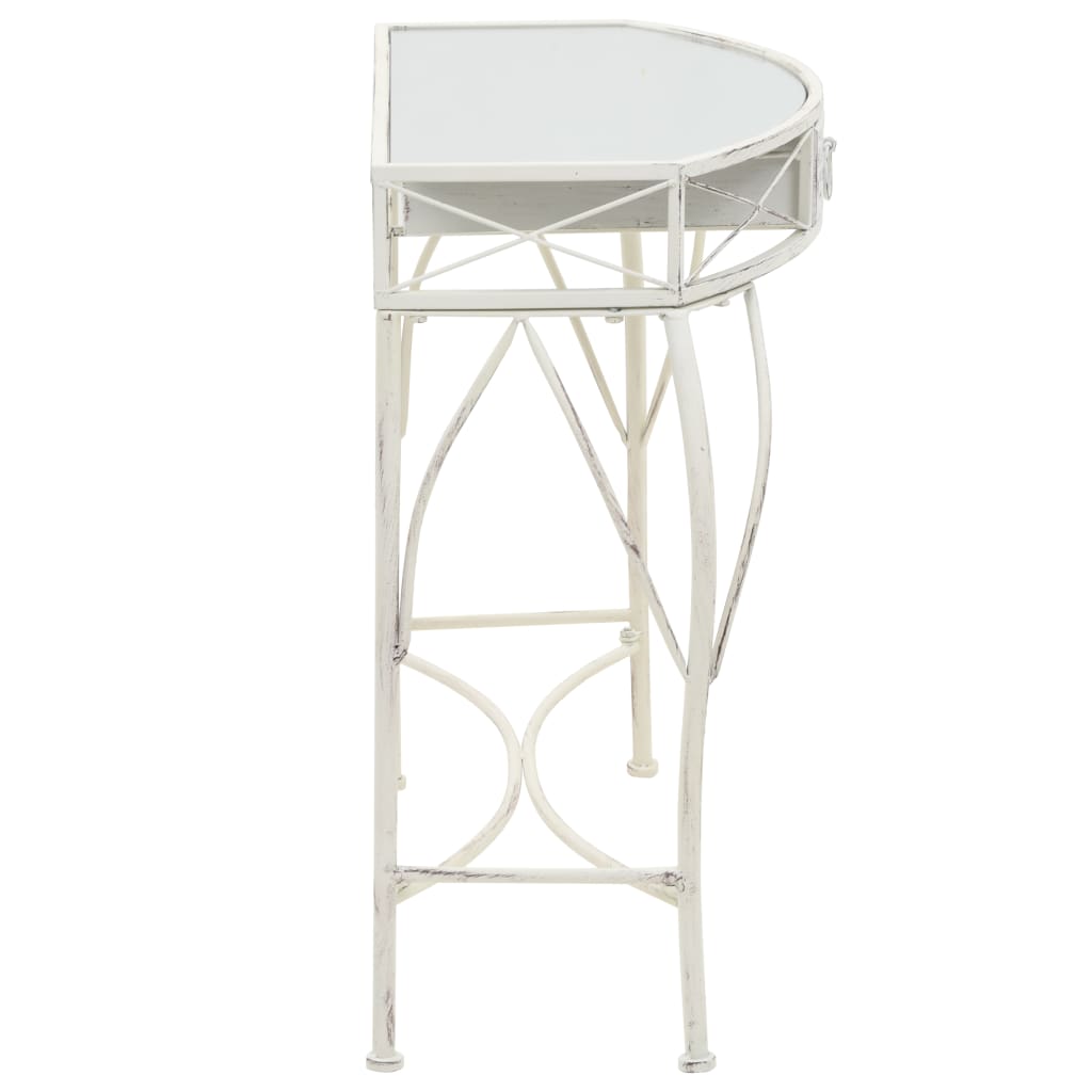 Side Table French Style Metal 82x39x76 cm White