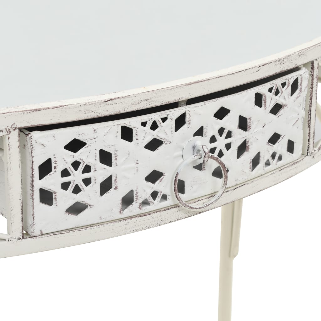 Side Table French Style Metal 82x39x76 cm White