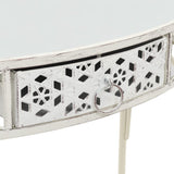 Side Table French Style Metal 82x39x76 cm White