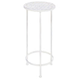 Plant Stand Set 3 Pieces Vintage Style Metal Antique White