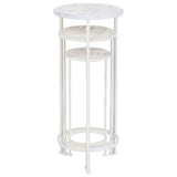 Plant Stand Set 3 Pieces Vintage Style Metal Antique White