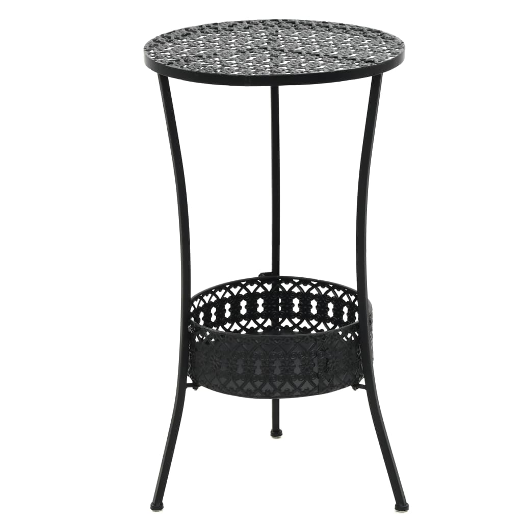 Bistro Table Black 40X70 Cm Metal