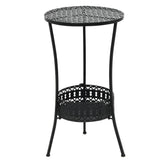 Bistro Table Black 40X70 Cm Metal