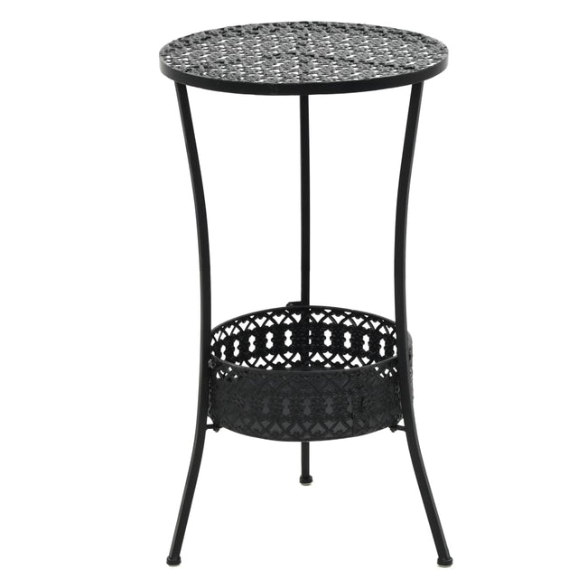 Bistro Table Black 40X70 Cm Metal