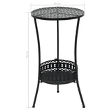 Bistro Table Black 40X70 Cm Metal