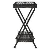 Folding Tea Table Vintage Style Metal 58x35x72 cm Black