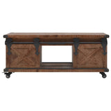 Coffee Table Solid Fir Wood 91X51X38 Cm Brown