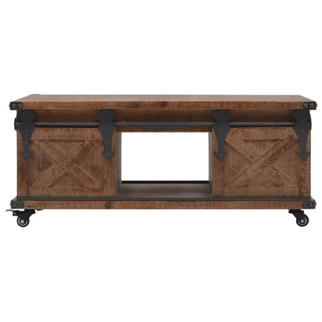 Coffee Table Solid Fir Wood 91X51X38 Cm Brown