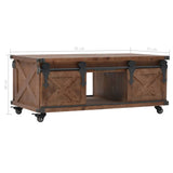 Coffee Table Solid Fir Wood 91X51X38 Cm Brown