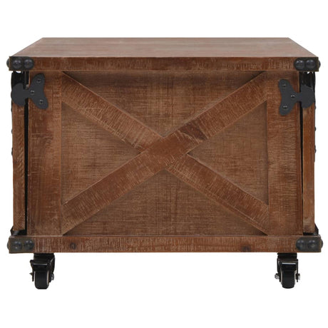 Coffee Table Solid Fir Wood 91X51X38 Cm Brown
