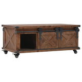 Coffee Table Solid Fir Wood 91X51X38 Cm Brown