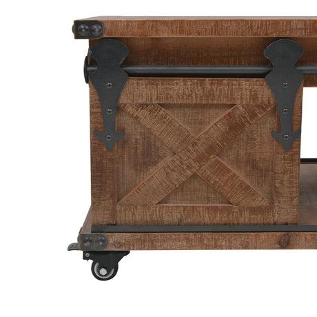 Coffee Table Solid Fir Wood 91X51X38 Cm Brown