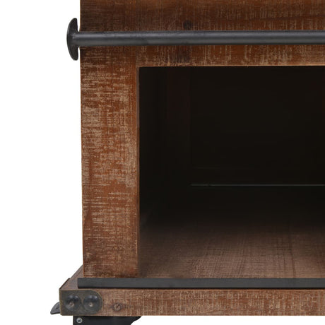 Coffee Table Solid Fir Wood 91X51X38 Cm Brown
