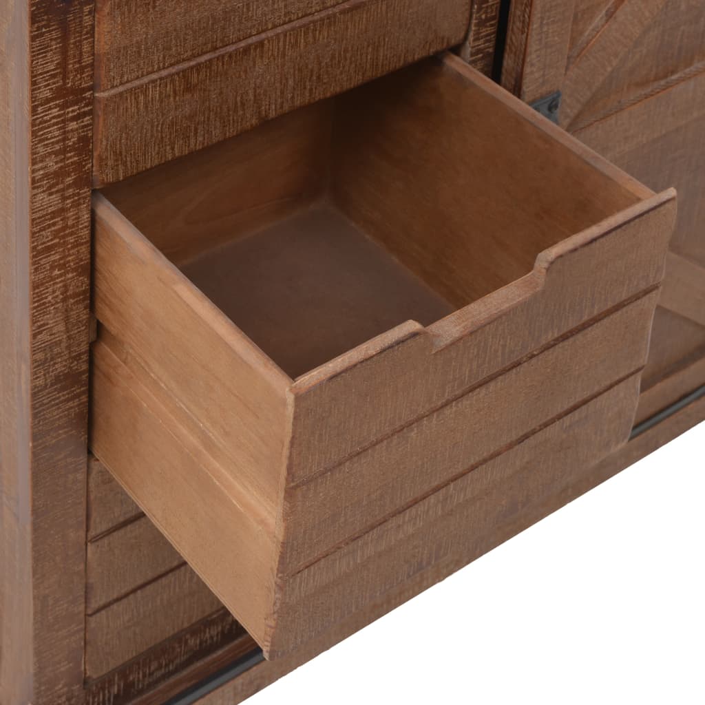 Storage Cabinet Solid Fir Wood 64X33.5X75 Cm Brown