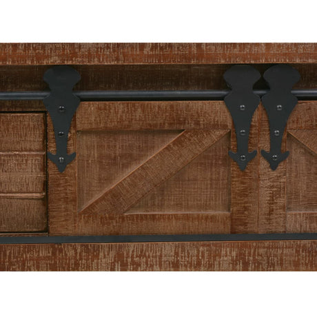 Console Table Solid Fir Wood 131X35.5X75 Cm Brown