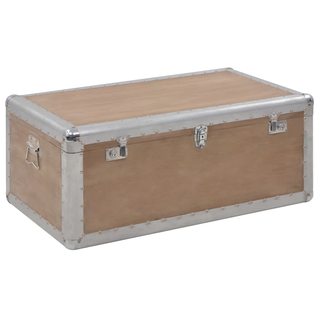 Storage Box Solid Fir Wood 91X52X40 Cm Brown