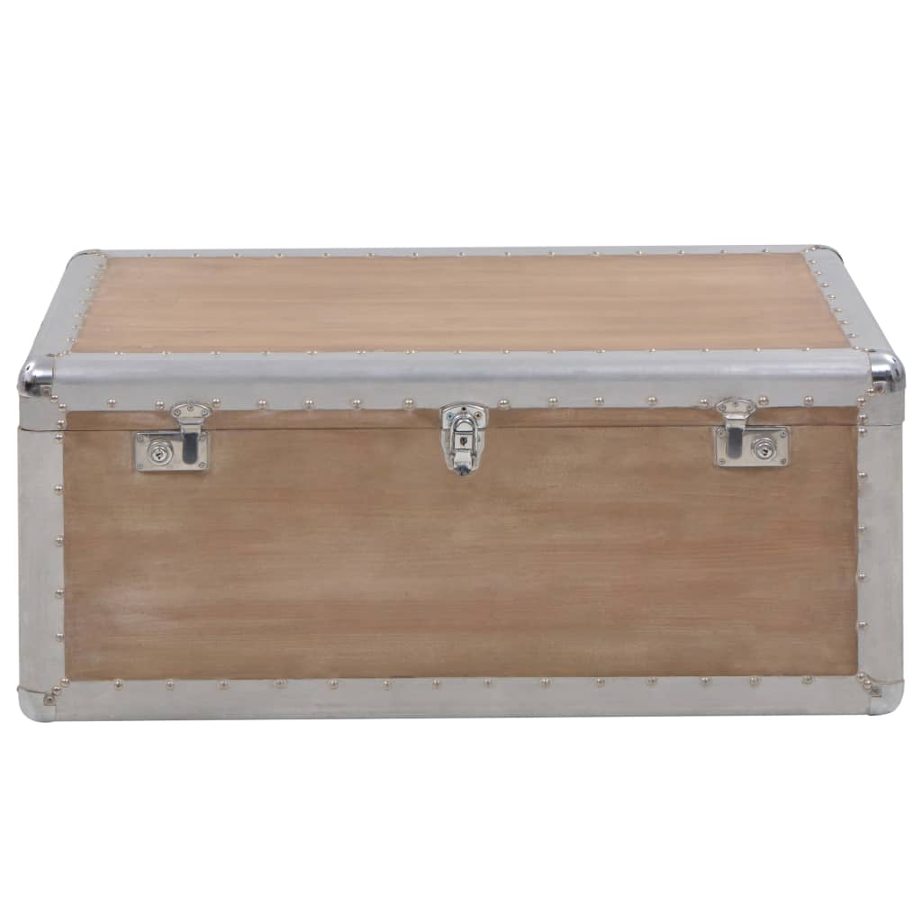Storage Box Solid Fir Wood 91X52X40 Cm Brown