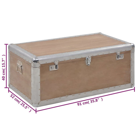 Storage Box Solid Fir Wood 91X52X40 Cm Brown