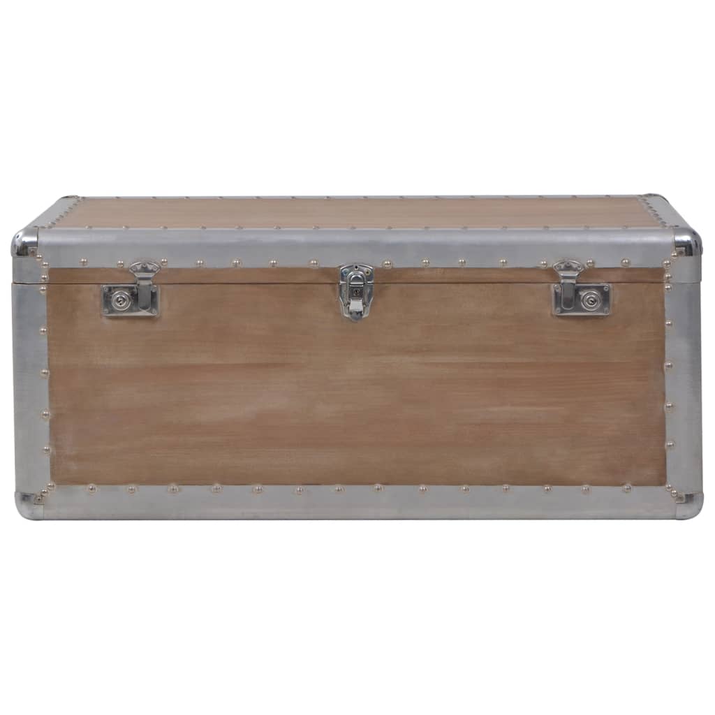 Storage Box Solid Fir Wood 91X52X40 Cm Brown