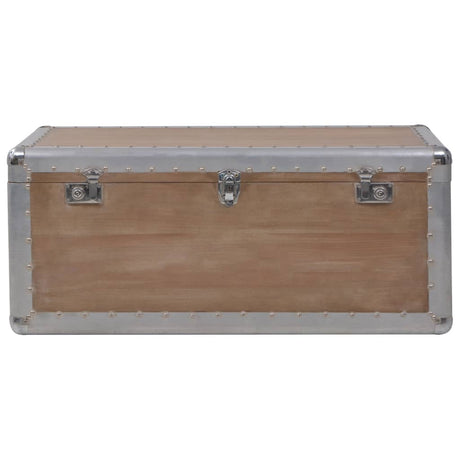 Storage Box Solid Fir Wood 91X52X40 Cm Brown