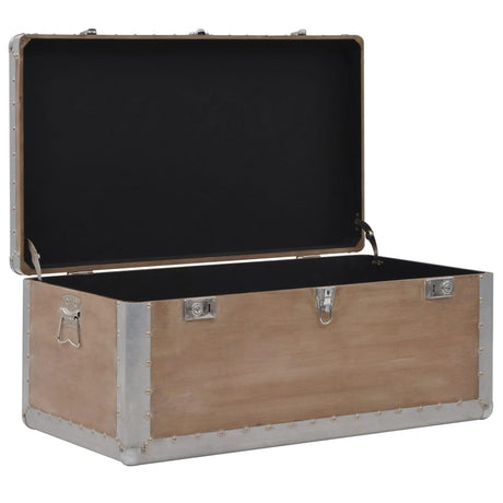Storage Box Solid Fir Wood 91X52X40 Cm Brown
