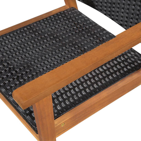 5 Piece Outdoor Dining Set Poly Rattan Black And Brown