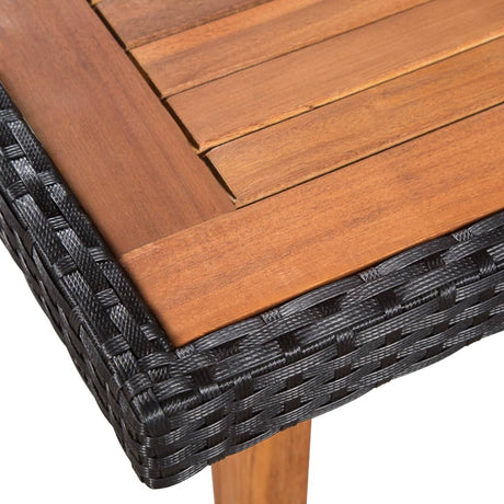 5 Piece Outdoor Dining Set Poly Rattan Black And Brown