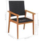 5 Piece Outdoor Dining Set Poly Rattan Black And Brown