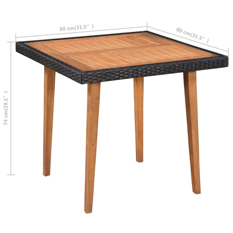 5 Piece Outdoor Dining Set Poly Rattan Black And Brown