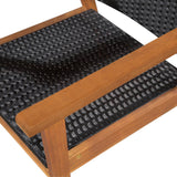 5 Piece Outdoor Dining Set Poly Rattan Black And Brown