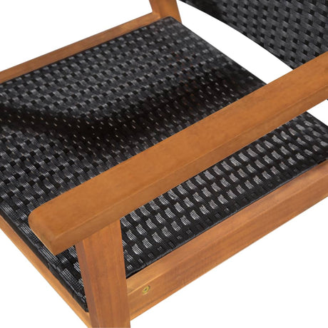 5 Piece Outdoor Dining Set Poly Rattan Black And Brown