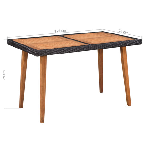5 Piece Outdoor Dining Set Poly Rattan Black And Brown