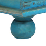 Storage Chest Solid Mango Wood Blue 100X40X41 Cm