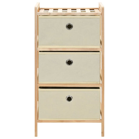 Storage Rack With 3 Nonwoven Baskets Cedar Wood Beige