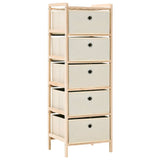 Storage Rack With 3 Nonwoven Baskets Cedar Wood Beige