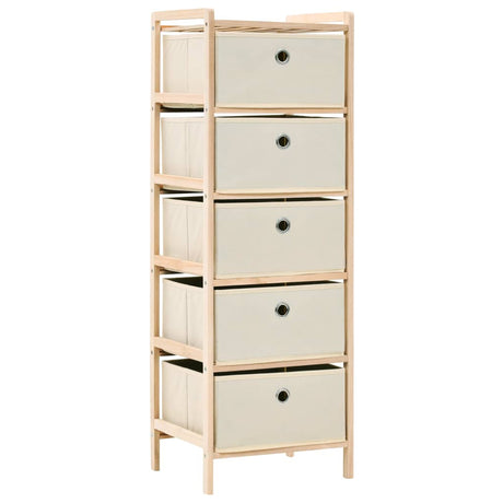 Storage Rack With 3 Nonwoven Baskets Cedar Wood Beige