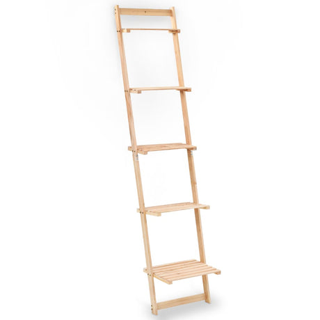 Ladder Wall Shelf Cedar Wood 41.5X30X176 Cm