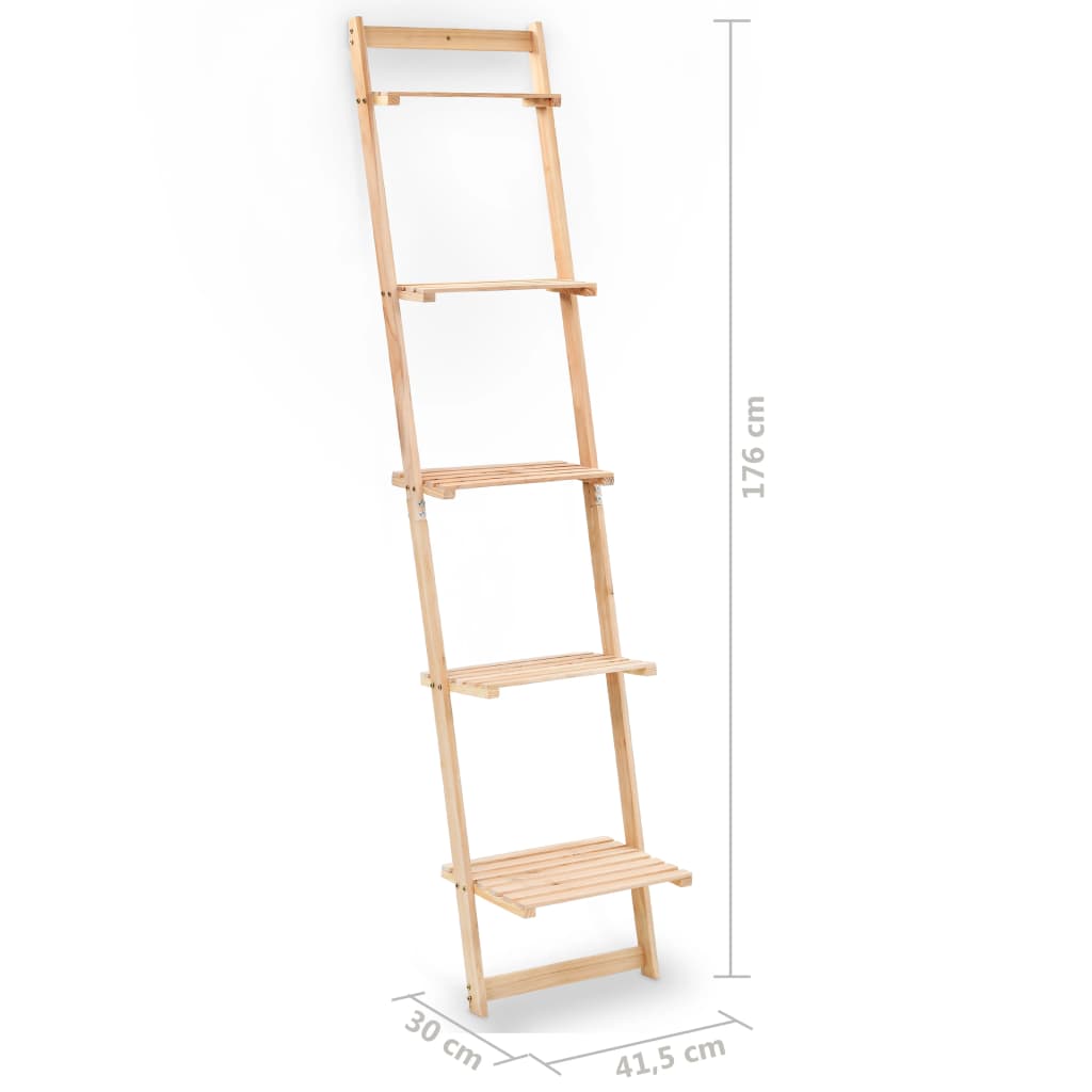 Ladder Wall Shelf Cedar Wood 41.5X30X176 Cm