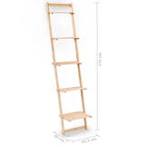 Ladder Wall Shelf Cedar Wood 41.5X30X176 Cm