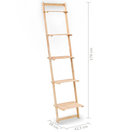 Ladder Wall Shelf Cedar Wood 41.5X30X176 Cm