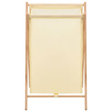 Laundry Basket Cedar Wood And Fabric Beige 42X41X64 Cm