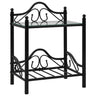Bedside Table Steel And Tempered Glass 45X30.5X60 Cm