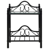 Bedside Table Steel And Tempered Glass 45X30.5X60 Cm