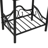 Bedside Table Steel And Tempered Glass 45X30.5X60 Cm