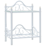 Bedside Table Steel And Tempered Glass 45X30.5X60 Cm