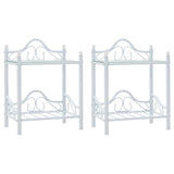 Bedside Table Steel And Tempered Glass 45X30.5X60 Cm