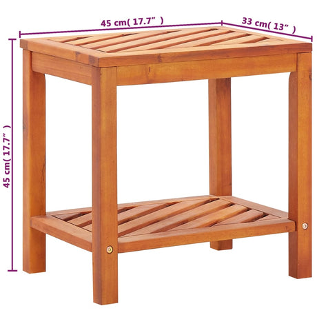 Side Table Solid Acacia Wood 45X33X45 Cm