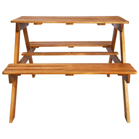 Kids Picnic Table With Parasol 79X90X60 Cm Solid Acacia Wood